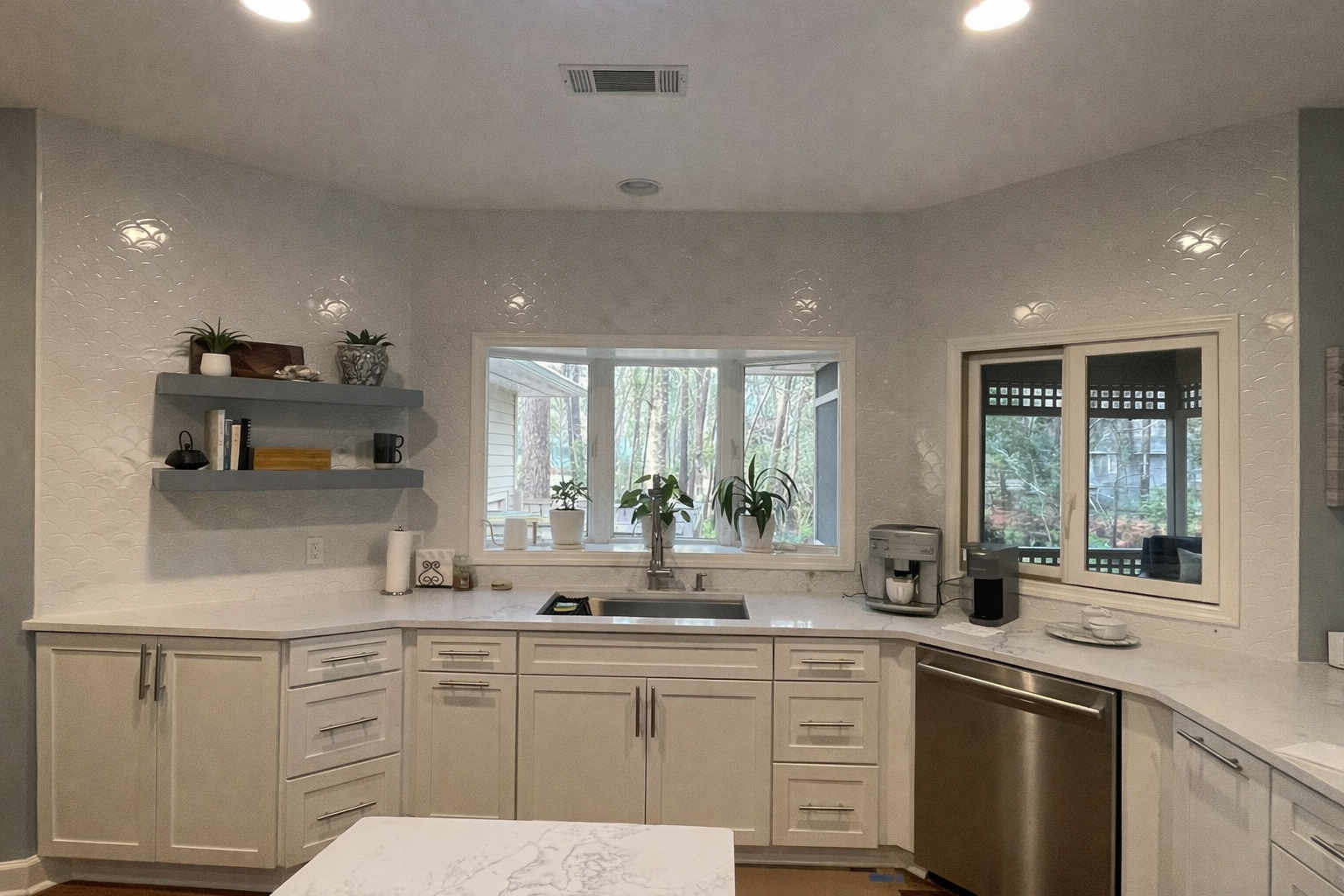 Kitchen after tile backsplash installation by Paez And More